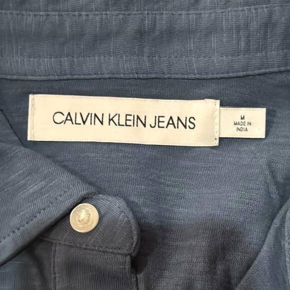 NWT Calvin Klein Jeans Blue White Ombre Polo Shirt Size Medium - Picture 4 of 5